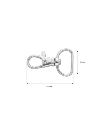 METAL SNAP HOOK 20 MM NICKEL