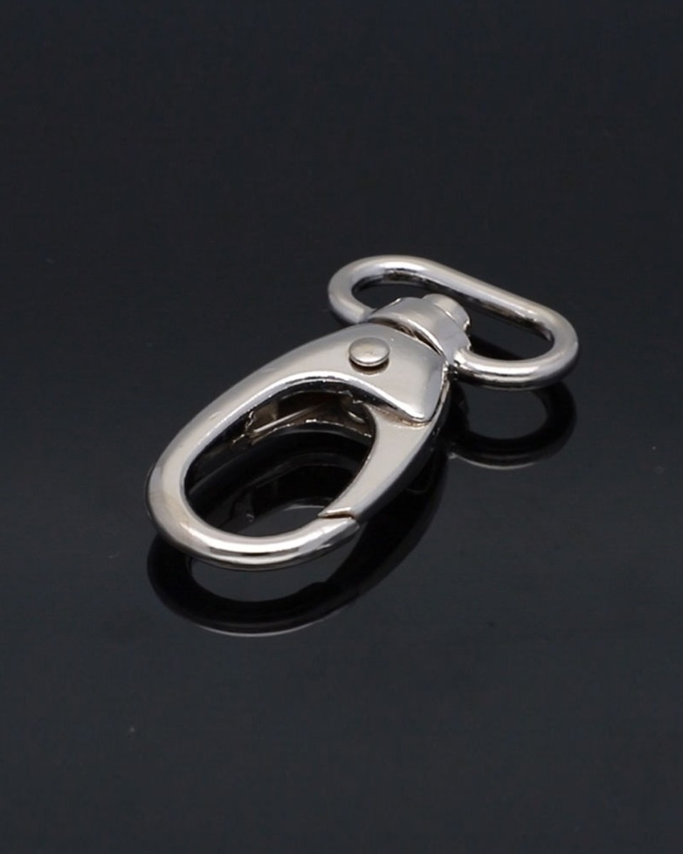 METAL SNAP HOOK 25 MM DIEGO GLOSSY NICKEL 1   PCS