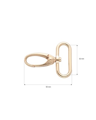 METAL SNAP HOOK 0037 32 MM LIGHT         GOLD  1 PCS