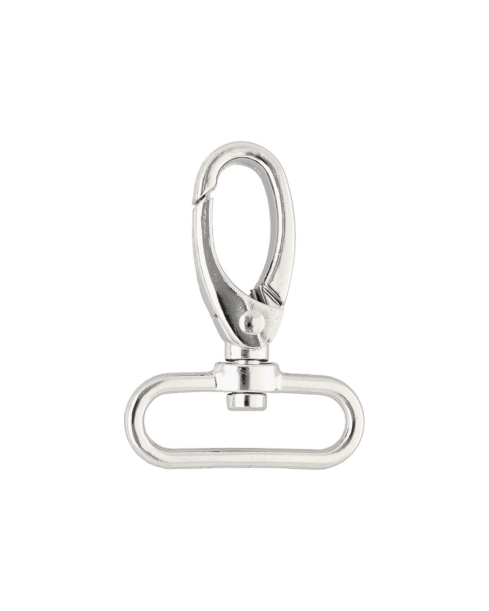 METAL SNAP HOOK 38 MM GLOSSY NICKEL 1 PCS