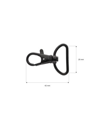 KARABINERHAKEN 25 MM SCHWARZMATT