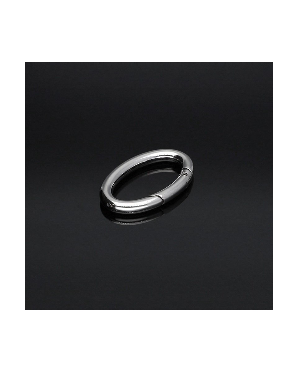 METAL RING (OVAL) 38/20/5 MM CARABINER NICKEL    WIRE 1 PCS