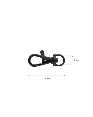 METAL  SNAP HOOK&nbsp9 MM BLACK MATT 100 PCS