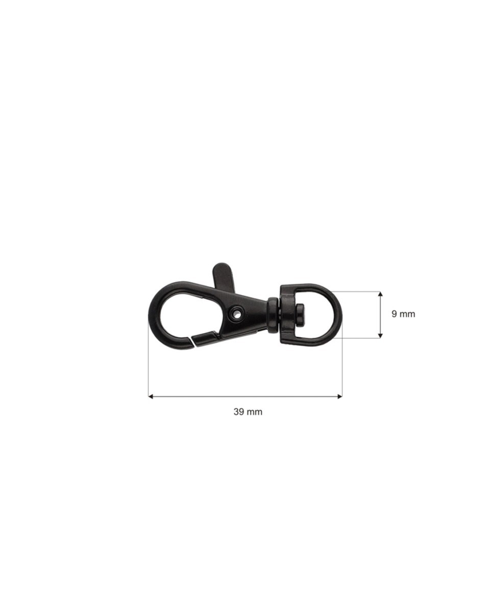 Karabińczyk metalowy 9 mm rybka 4,6 g czarny mat Karabińczyk metalowy 9 mm rybka 4,6 g czarny mat