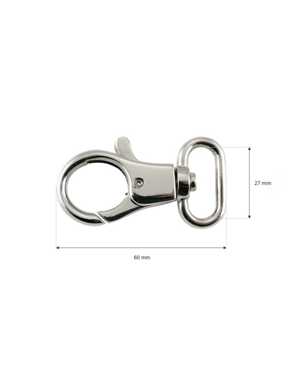 EXTRA GLANZ KARABINERHAKEN CTG 27 MM NICKELGLANZ 1 ST. EXTRA GLANZ KARABINERHAKEN CTG 27 MM NICKELGLANZ 1 ST.
