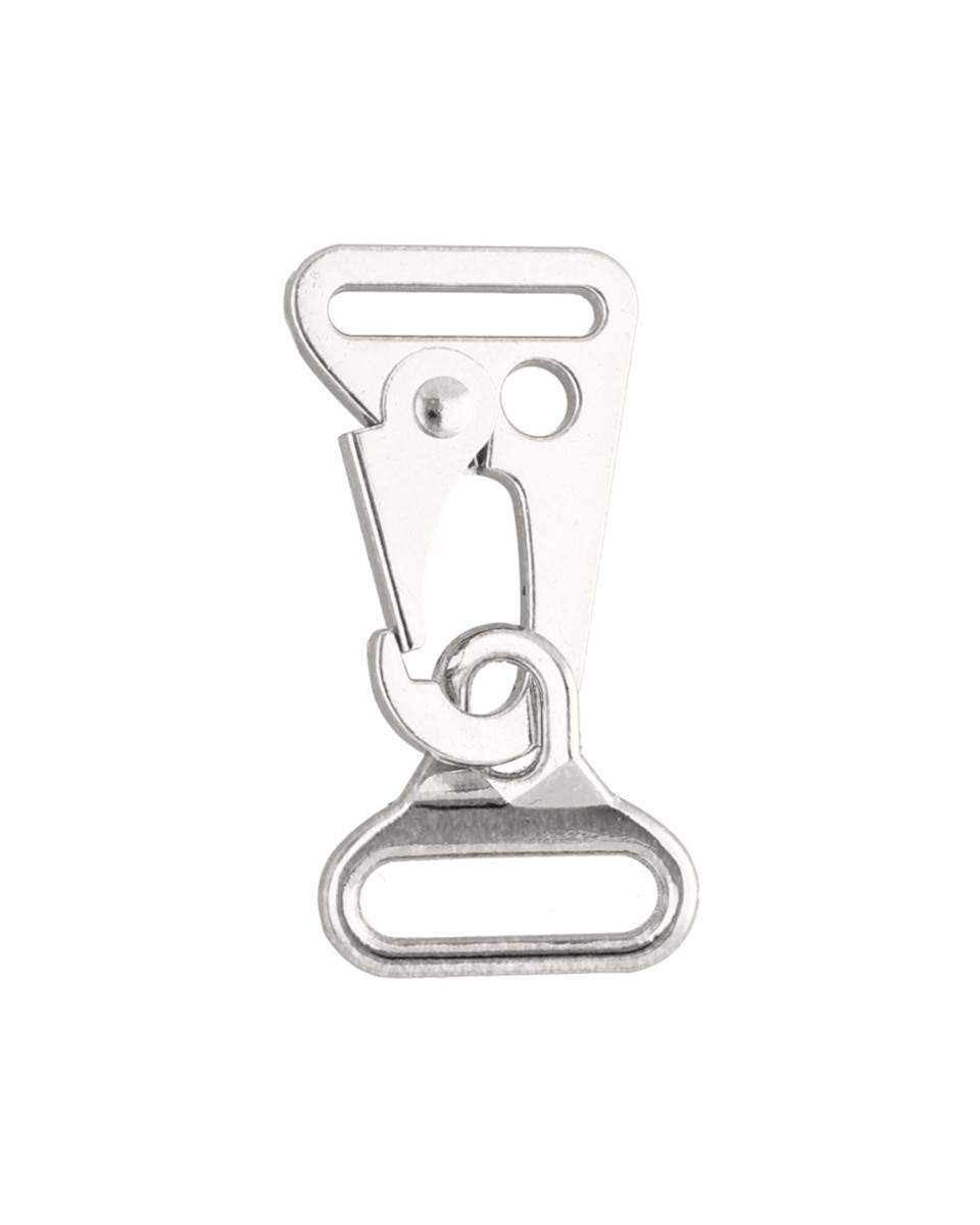 EXTRA SHINING METAL SNAP  HOOK 24 MM KOSMA GLOSSY NICKEL 1 PCS