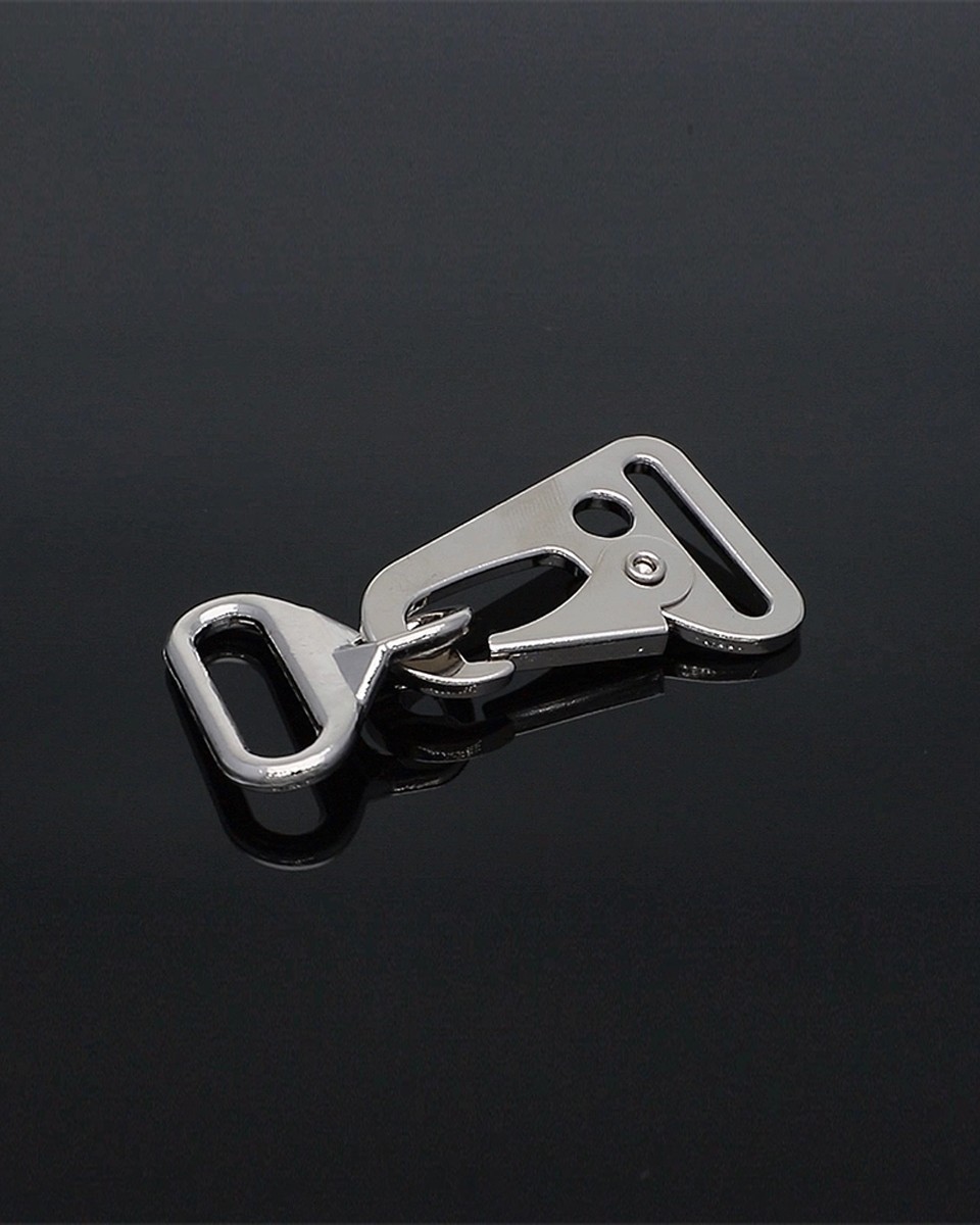 EXTRA SHINING METAL SNAP  HOOK 24 MM KOSMA GLOSSY NICKEL 1 PCS