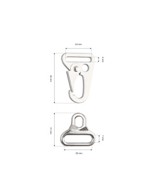EXTRA GLANZ  KARABINERHAKEN 24 MM KOSMA NICKELGLANZ 1  ST.