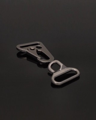 METAL SNAP HOOK 24 MM  KOSMA BLACK GLOSSY 1 PCS