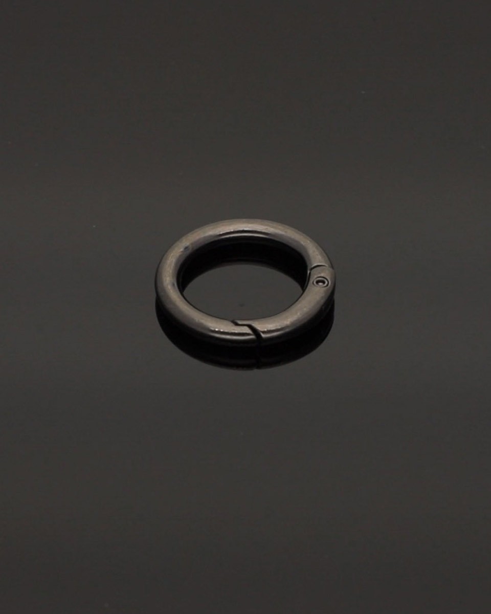 METAL   RING 20/4 MM CARABINER BLACK NICKEL