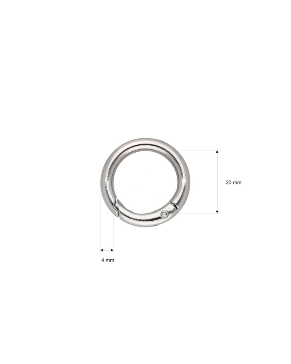METAL   RING 20/4 MM  CARABINER NICKEL  WIRE