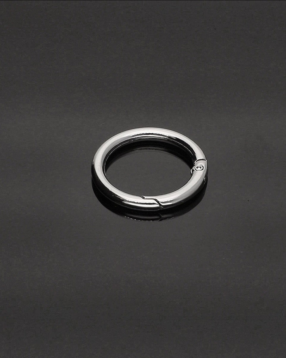 METAL    RING 25/4 MM CARABINER  NICKEL WIRE