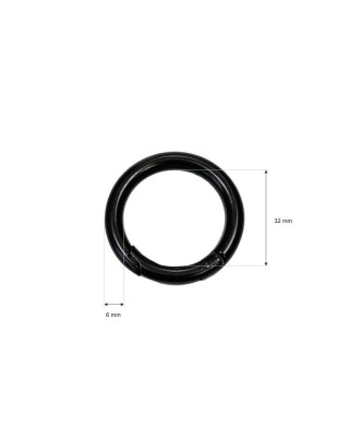 KOVOVÉ  KOLEČKO 32/6  MM ŠEKL ČERNÝ MAT DRÁT 1   KS