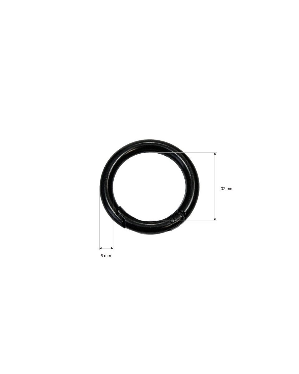 Kółko metalowe 32/6 mm szekla czarny mat
