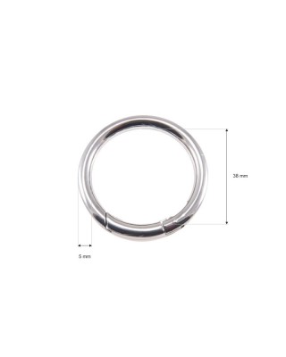METAL RING   38/5 MM   CARABINER NICKEL WIRE 1 PCS