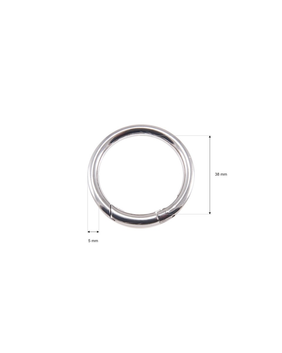 METAL RING   38/5 MM   CARABINER NICKEL WIRE 1 PCS
