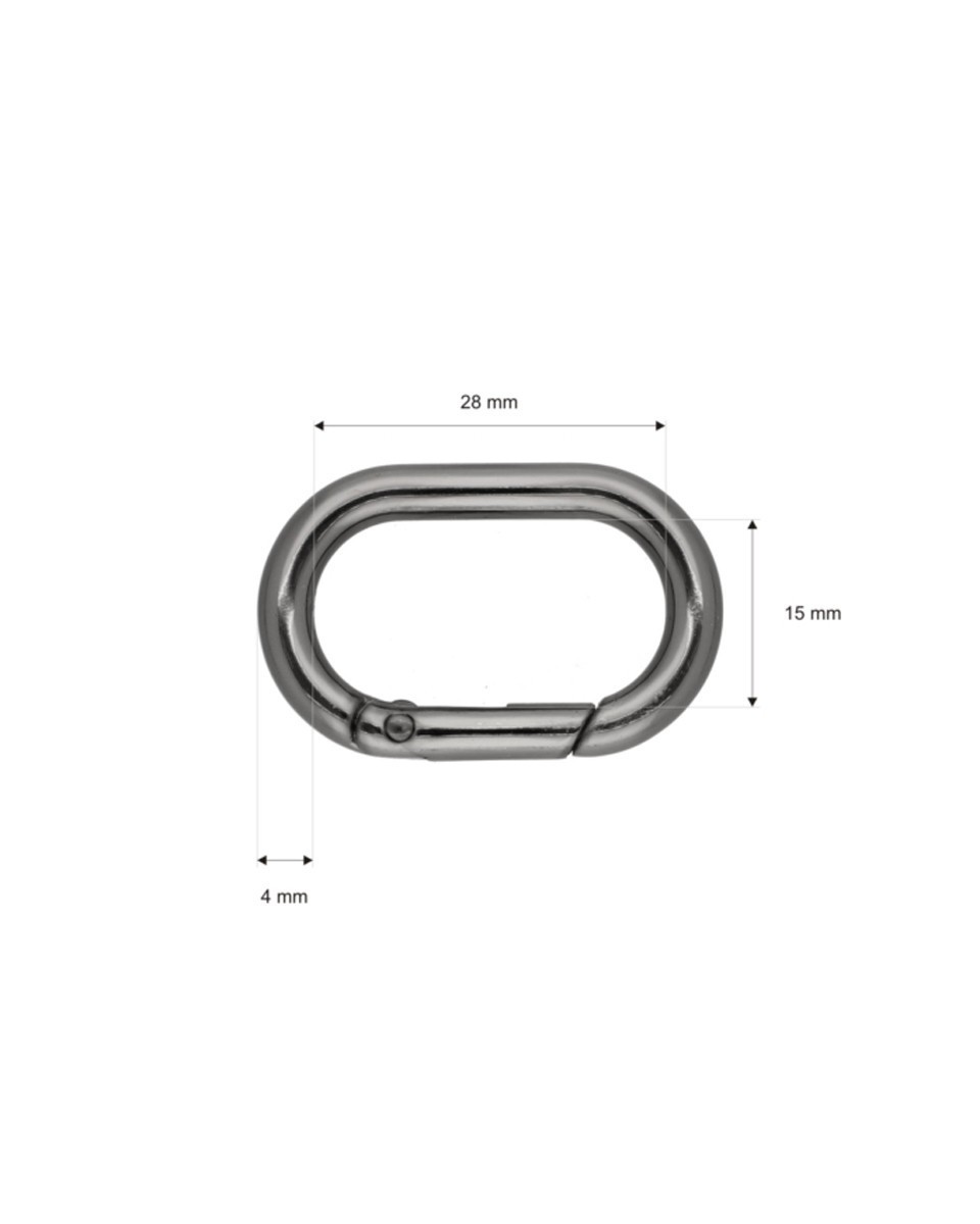 METALLRING  (OVAL) SCHÄKEL&nbsp 28/15/4,7 MM SCHÄKEL SCHWARZNICKEL    DRAHT