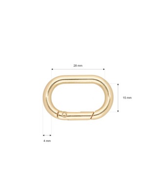 METALLRING  (OVAL) SCHÄKEL&nbsp 28,5/15/4,7 MM SCHÄKEL LICHT GOLD DRAHT 1 ST.