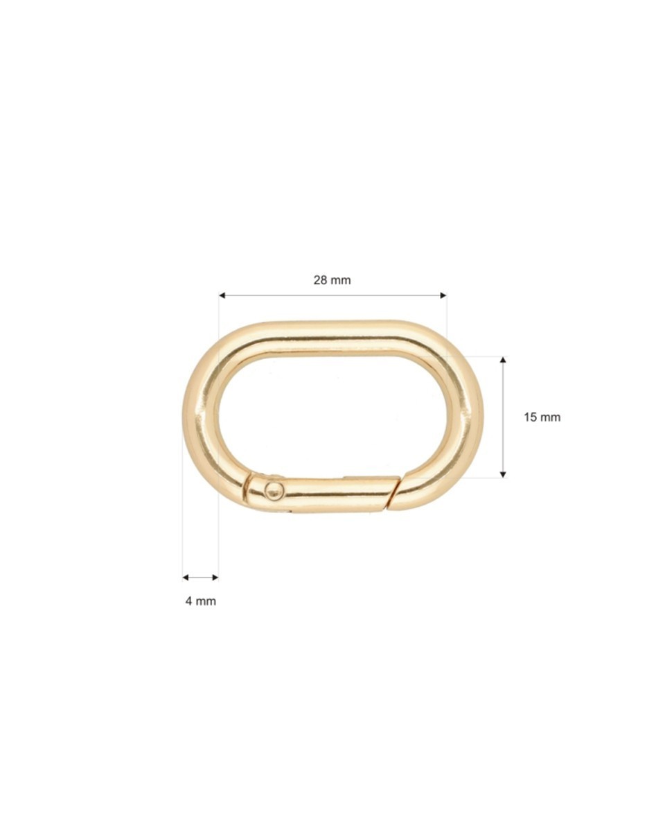 METALLRING  (OVAL) SCHÄKEL&nbsp 28,5/15/4,7 MM SCHÄKEL LICHT GOLD DRAHT 1 ST.