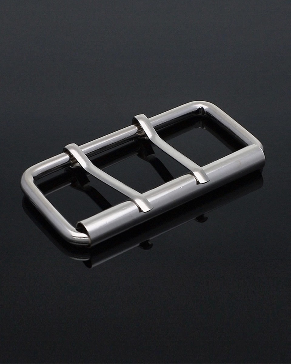 SATTLERSCHNALLE AUS METALL MIT ZWEI  HAKEN 50/30/4 MM NICKEL DRAHT 100 ST.
