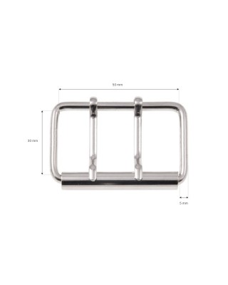 SATTLERSCHNALLE AUS METALL MIT ZWEI  HAKEN 50/30/4 MM NICKEL DRAHT 100 ST.