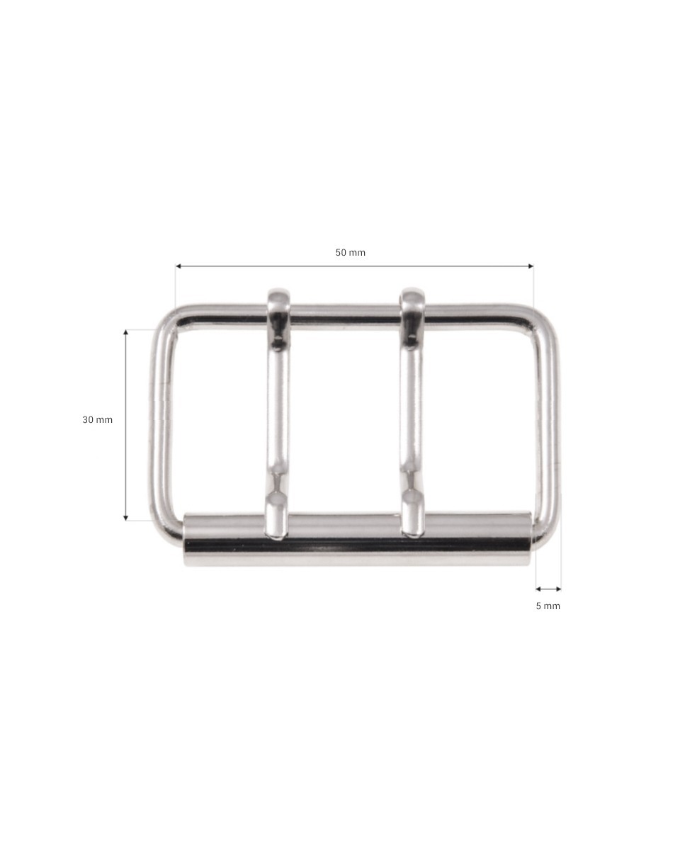 SATTLERSCHNALLE AUS METALL MIT ZWEI  HAKEN 50/30/4 MM NICKEL DRAHT 100 ST.
