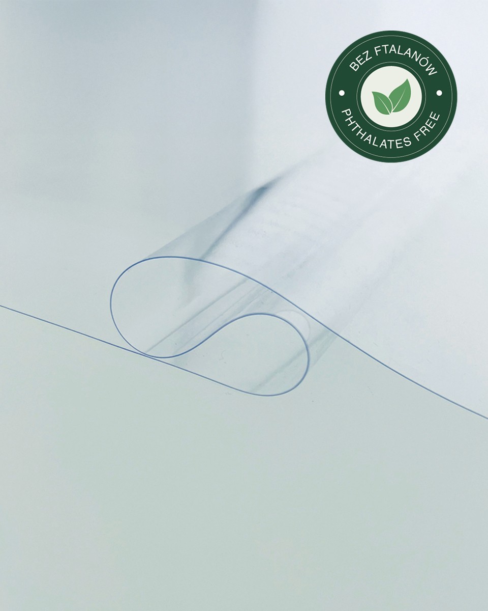 Phthalatfreie transparente PVC-Folie (superklar) 0,15  mm Phthalatfreie transparente PVC-Folie (superklar) 0,15  mm