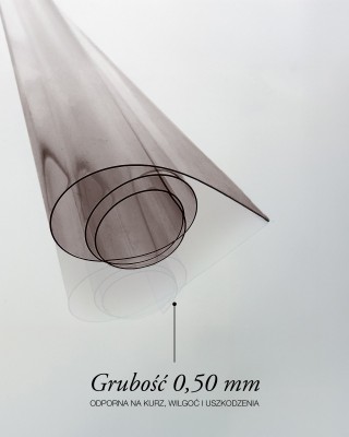 Folia PCV techniczna przezroczysta brązowa 0,50 mm