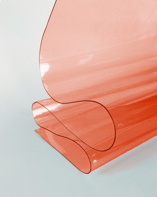 Folia PCV techniczna przezroczysta czerwona 0,50 mm