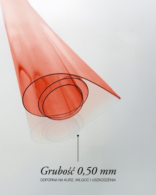 Folia PCV techniczna przezroczysta czerwona 0,50 mm