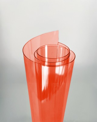 Folia PCV techniczna przezroczysta czerwona 0,50 mm