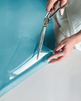 Technische transparente PVC-Folie Blau 0,50 mm