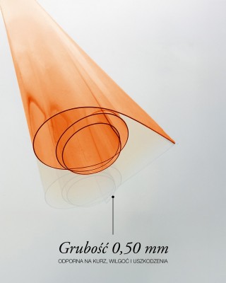 Folia PCV techniczna przezroczysta pomarańczowa 0,50 mm