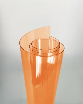 Folia PCV techniczna przezroczysta pomarańczowa 0,50 mm