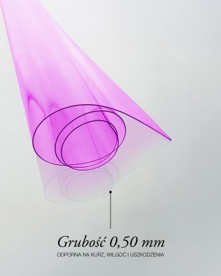 Folia PCV techniczna przezroczysta różowa 0,50 mm