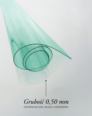 Folia PCV techniczna przezroczysta zielona 0,50 mm