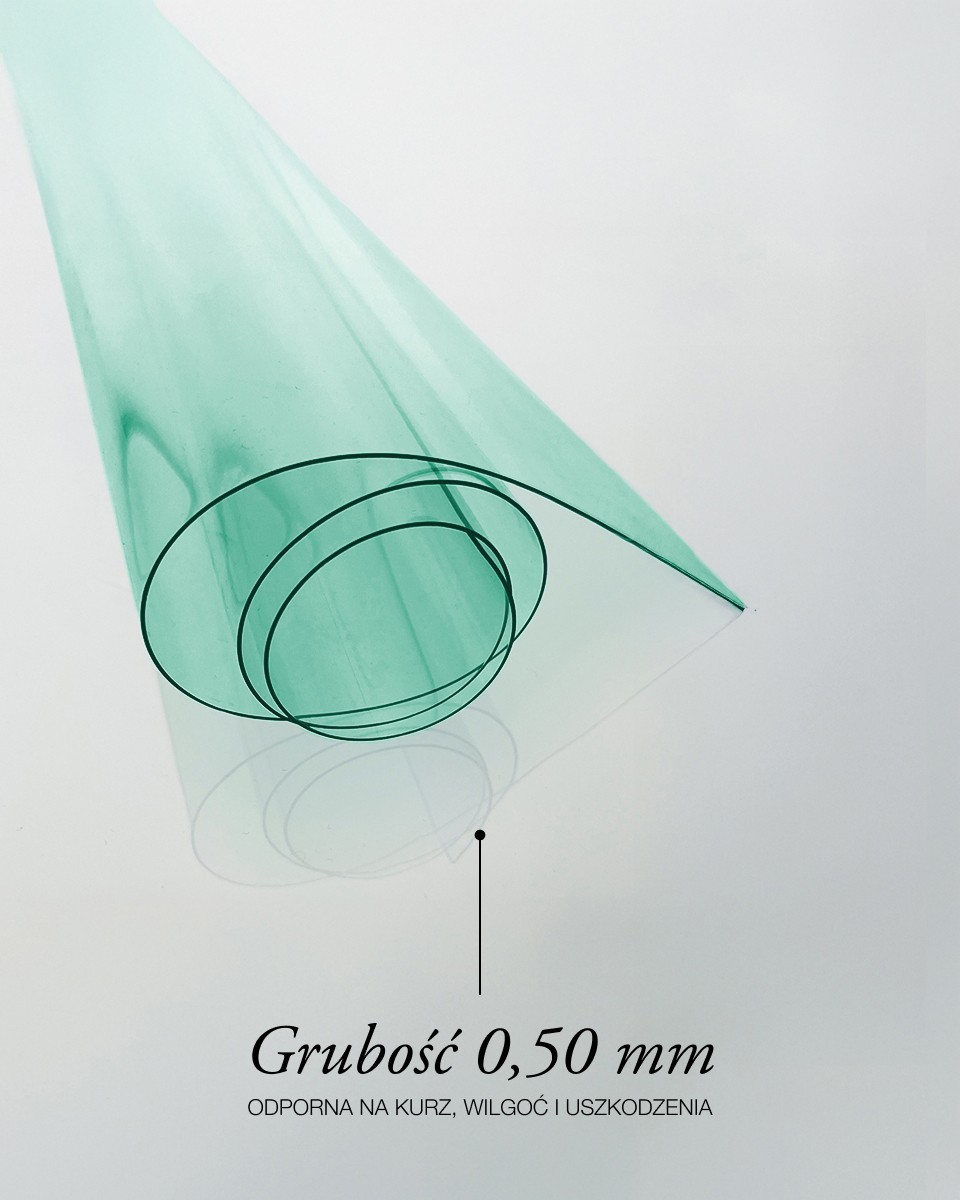 Folia PCV techniczna przezroczysta zielona 0,50 mm Folia PCV techniczna przezroczysta zielona 0,50 mm