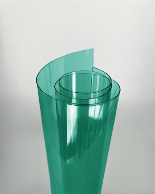 Folia PCV techniczna przezroczysta zielona 0,50 mm