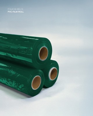 Technical transparent green PVC film 0.50 mm