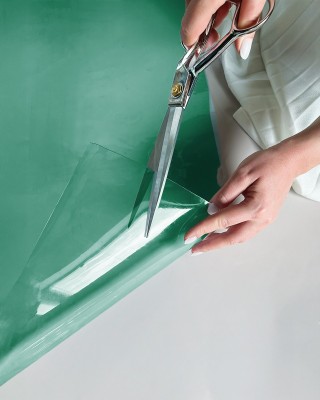 Technical transparent green PVC film 0.50 mm