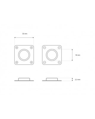 Magnetic button round with cover 18 mm nickel pcs