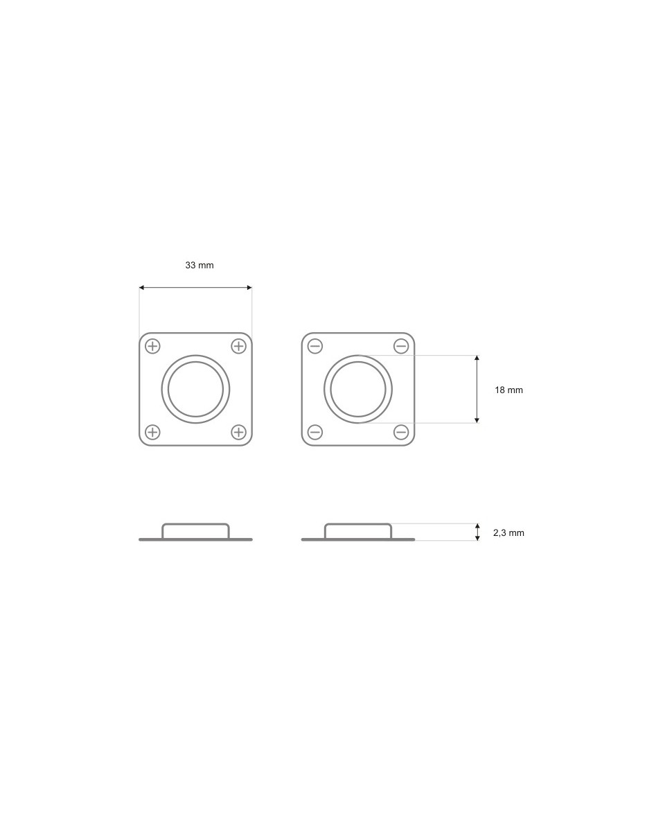 Magnetic button round with cover 18 mm nickel pcs