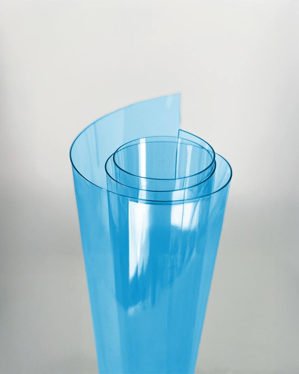Technische transparente PVC-Folie Blau 0,50 mm Technische transparente PVC-Folie Blau 0,50 mm