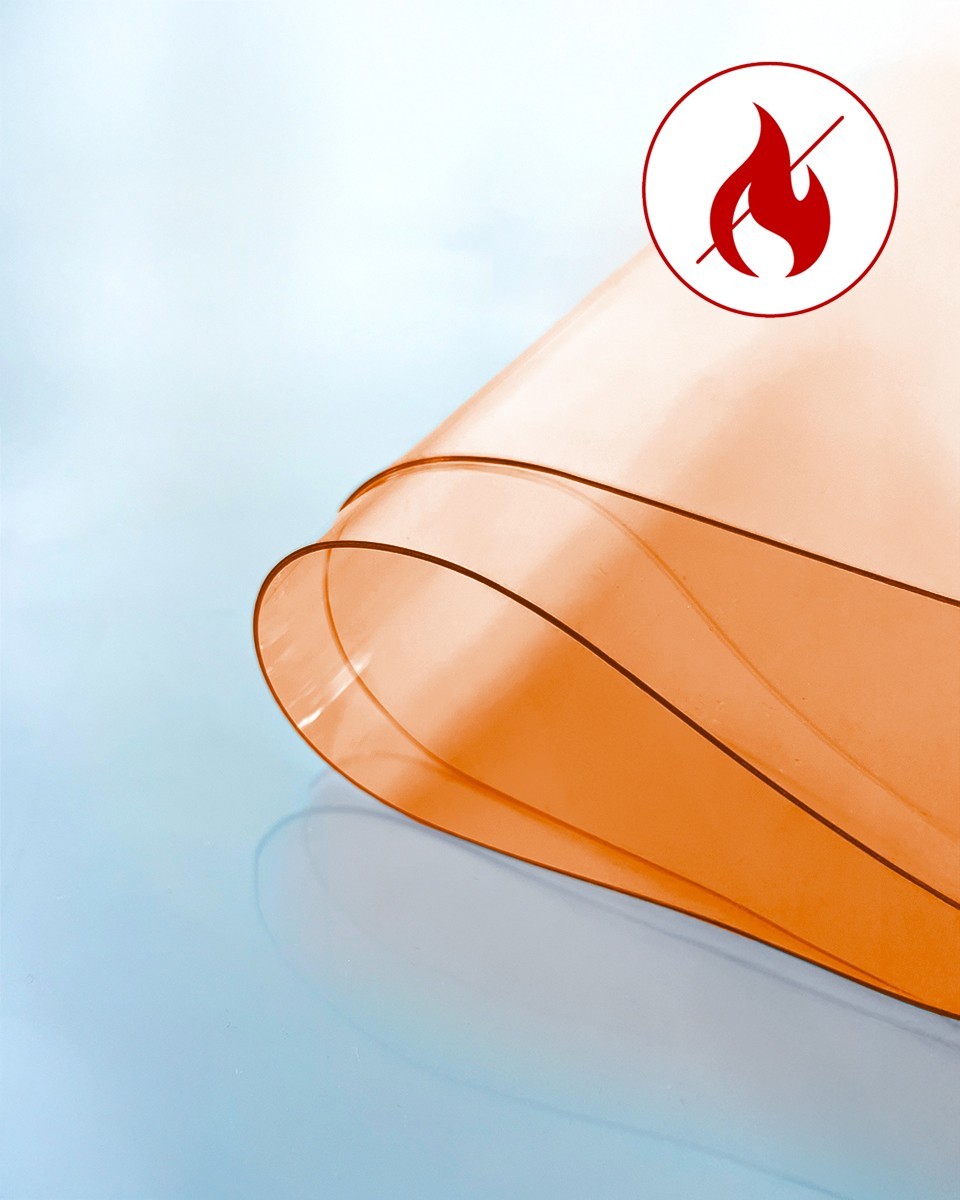 Technical transparent orange PVC film 0.50 mm Technical transparent orange PVC film 0.50 mm