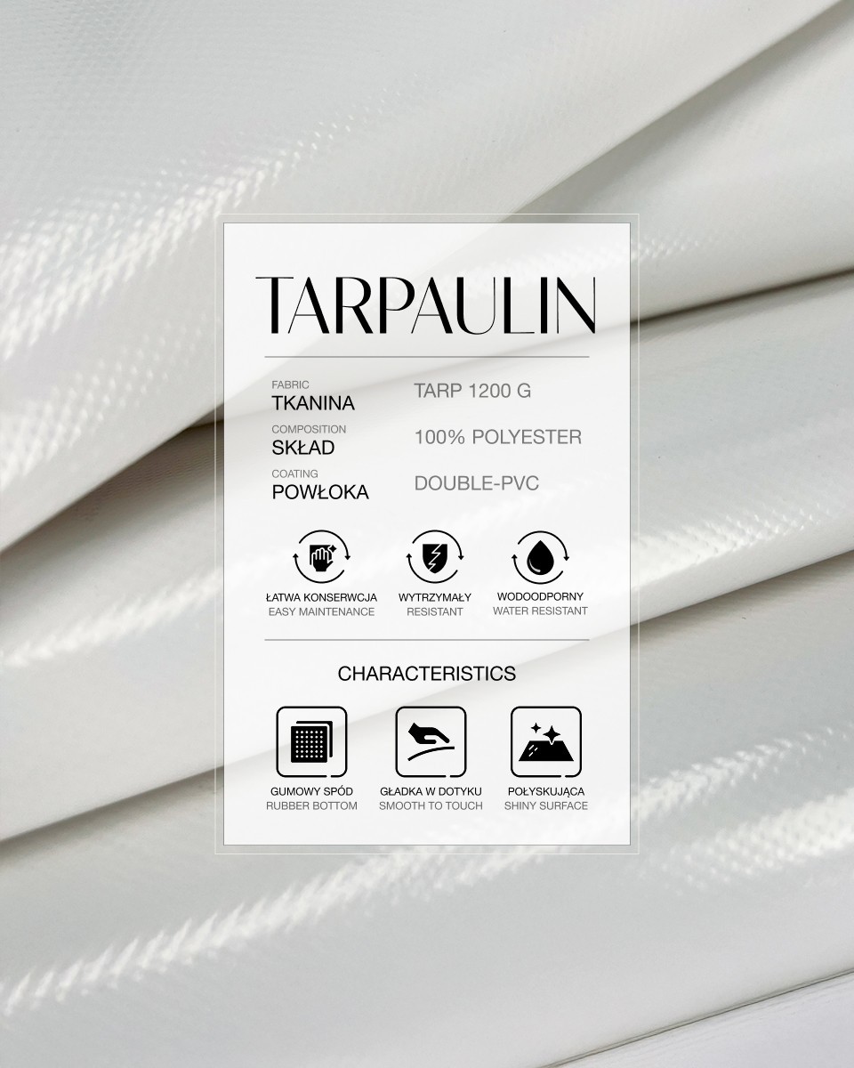 Polyester-Tarpaulin-Gewebe 1200 g/m² (501) Weiß Polyester-Tarpaulin-Gewebe 1200 g/m² (501) Weiß