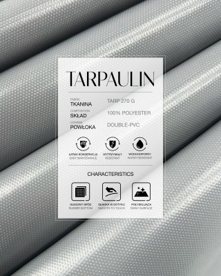 Polyester tarpaulin fabric 270 g/m² (134) grey