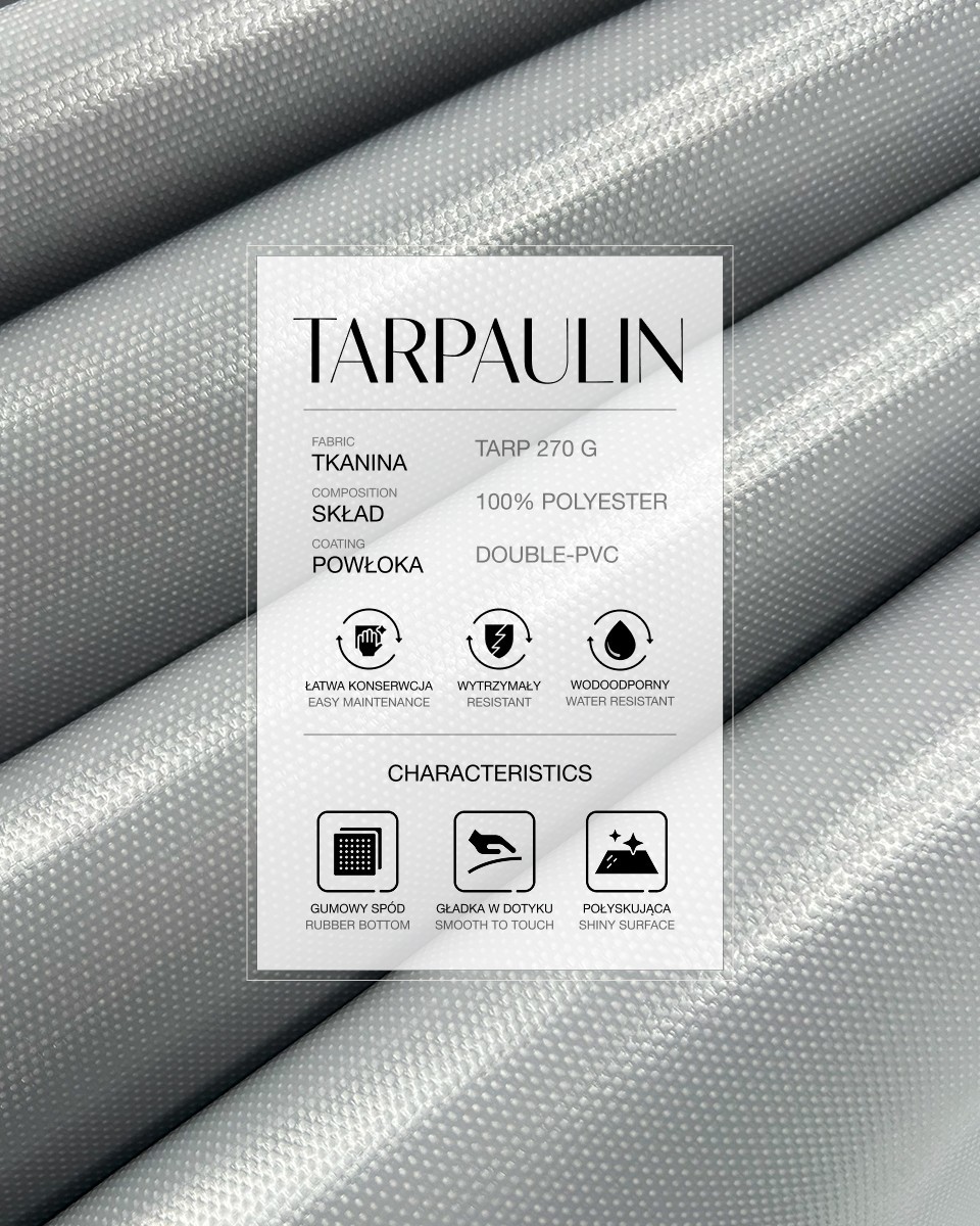 Polyester-Tarpaulin-Gewebe 270 g/m² (134) Grau Polyester-Tarpaulin-Gewebe 270 g/m² (134) Grau