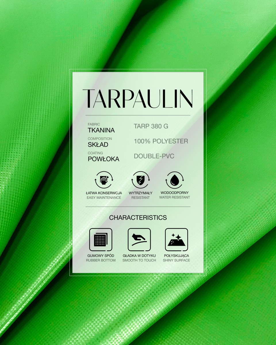 Polyesterová plachtovina tarpaulin 380 g/m² (084) zelená Polyesterová plachtovina tarpaulin 380 g/m² (084) zelená