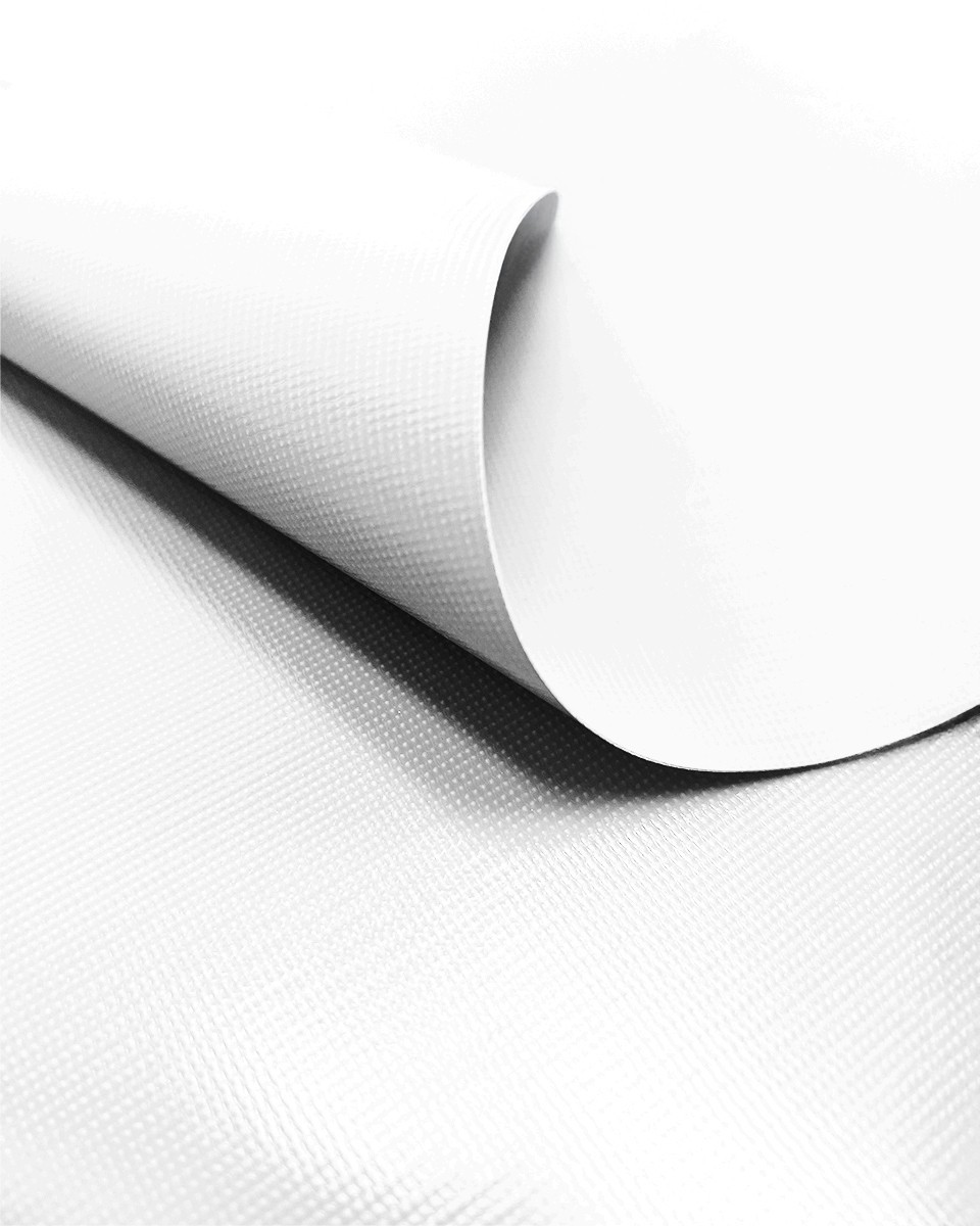 Polyester tarpaulin fabric 380 g/m² (501) white Polyester tarpaulin fabric 380 g/m² (501) white