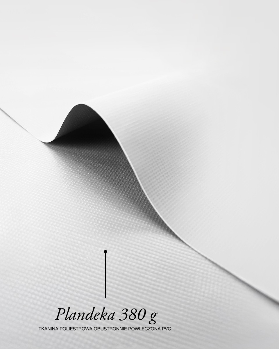 Polyester tarpaulin fabric 380 g/m² (501) white Polyester tarpaulin fabric 380 g/m² (501) white